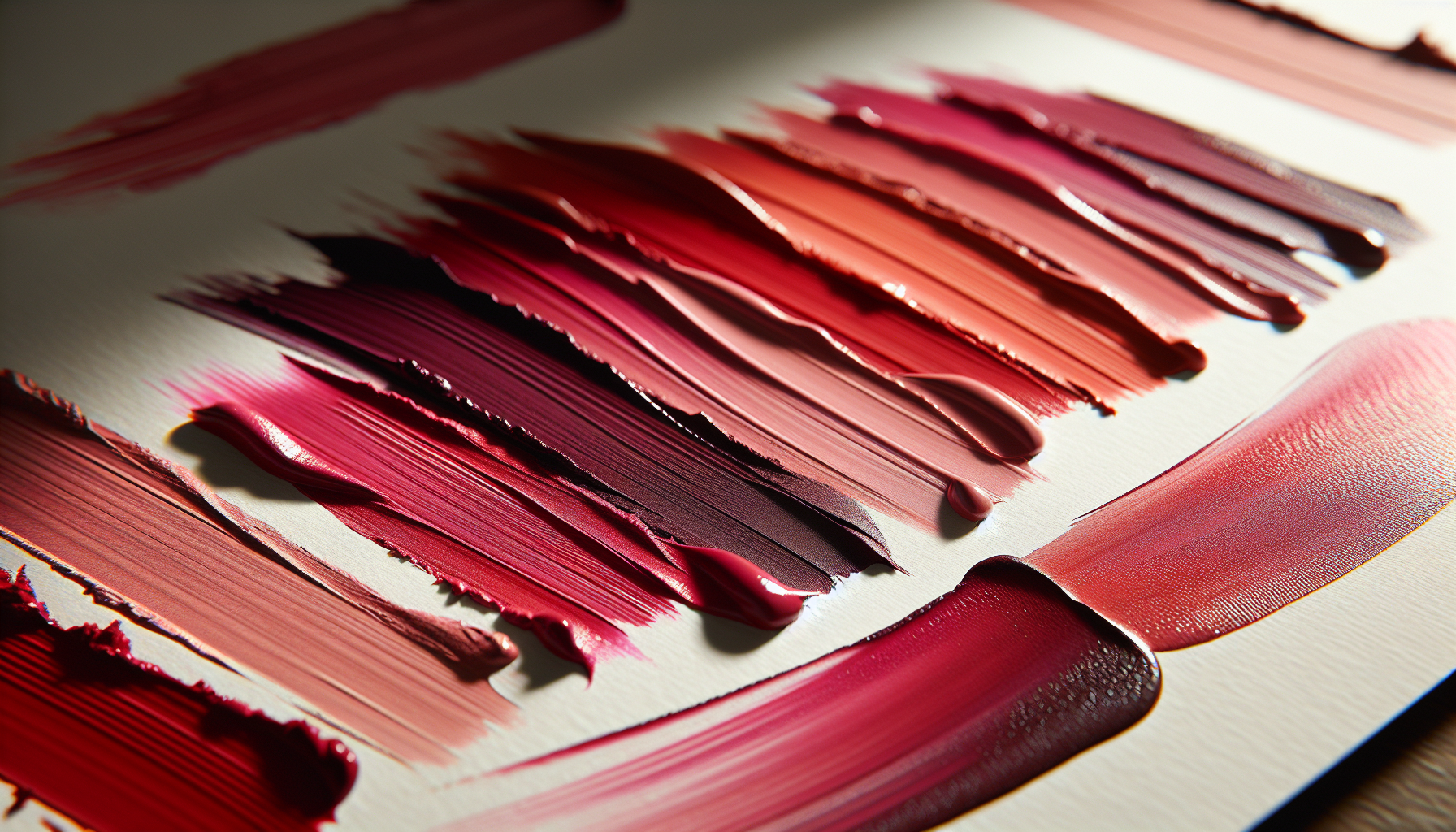 Lipstick swatches organized by color season